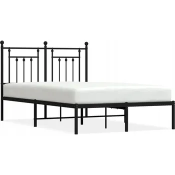 Postel Klasický Kovový Rám Postele Černý 207x125x97 cm