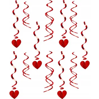 Obraz Valentýnské spirály - Srdce - 60 cm Valentýn 12 Ks Srdce