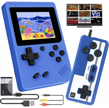 Herní konzole Retro Herní Konzole 1020mAh s Pouzdrem Eva a 3" Displejem - Modrá