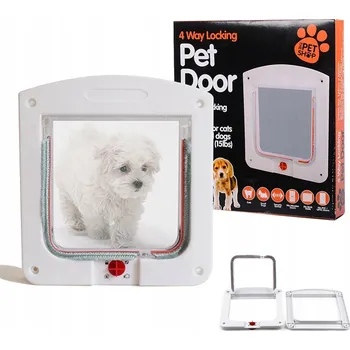 Obraz OBOUSTRANNÉ DVEŘE S PRŮCHODEM PRO PSA NEBO KOČKU, 4 SMĚRY ZAMYKÁNÍ, VELIKOST L