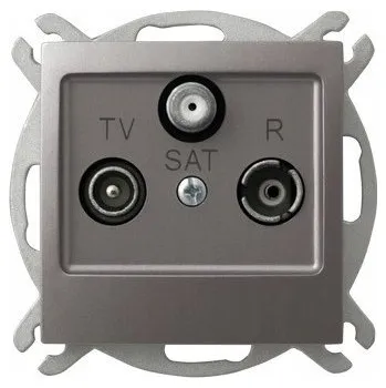 Elektrická zásuvka Anténní zásuvka nástěnná Ospel stříbrná