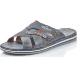 Pánská Pánské nazouváky RIEKER 21599-14 modrá S6 21599-14 BLUE F/S6 47