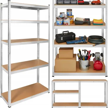 Dílenský regál KOVOVÝ REGÁL DO SKLADU, GARÁŽE, SILNÝ 180X90X40 CM, NOSNOST 875 KG