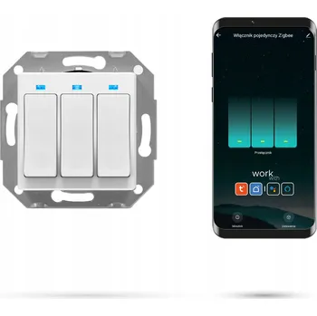 vypínač Trojitý vypínač Tuya Zigbee Série Frame, 3 tlačítka, bílý