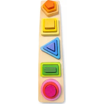 Dřevěná hračka DŘEVĚNÝ TŘÍDIČ TVARŮ MONTESSORI HRAČKA