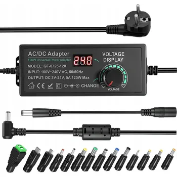 Univerzální nastavitelný napájecí zdroj DC 3-24V 5A Potenciometr AC 100-240V 120W