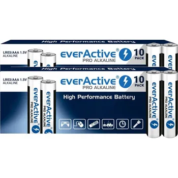 Článková baterie Alkalická baterie EverActive AAA (LR03 LR3) PRO Alkaline - 10 kusů