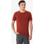 FORCLAZ Pánské turistické tričko s krátkým rukávem z vlny merino Merino Seamless S KAŠTANOVÁ|VÍNOVÁ