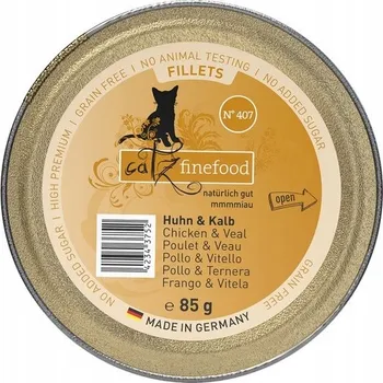 Krmivo pro kočku Catz Finefood Filety N.407 Mokré krmivo pro kočky Kuře a Telecí v misce 85g