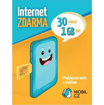 SIM karta Mobil.cz Předplacená SIM karta s kreditem 150 Kč