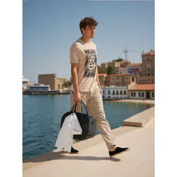 Sinsay - Tričko s potiskem - béžová - 599EY-80X - 599EY-80X-XS