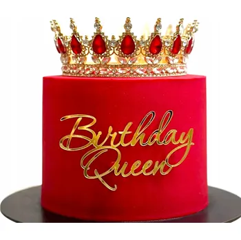 Party dekorace Kovová korunka na dort diadém dekorace ozdoba na dort zápich s flitry