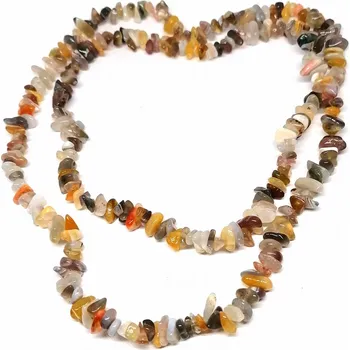 Náhrdelník Achát šedý, dlouhý náhrdelník