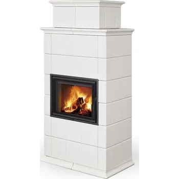 Krbová kamna ROMOTOP BARACCA 10 H krbová kamna 3,0-7,7 kW, kachle, perlová