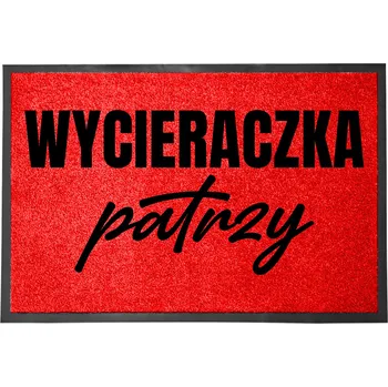 Rohožka VCHODOVÁ ROHOŽKA ČERVENÁ 40X60CM KE DVEŘÍM S HUMOREM ZÁBAVNÁ "PATŘÍ"