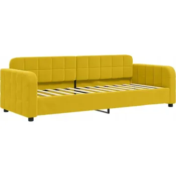 Pohovka Rozkládací pohovka s funkcí spaní 223x91x71 cm, žlutá, sametová