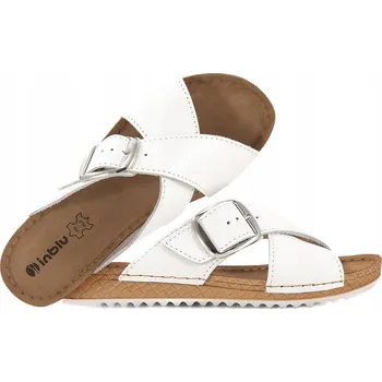 Dámské pantofle NAZOUVÁKY Z PŘÍRODNÍ KŮŽE LEHKÉ A POHODLNÉ INBLU VO0004GU BÍLÉ 38