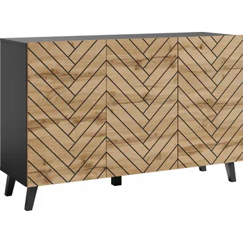 Komoda Komoda Bratex 120 x 39 x 76 cm černá, dub wotan matný