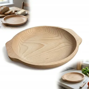 Talíř Dřevěný talíř bukový 24 cm dekorativní pro servírování pochutin – neošetřený