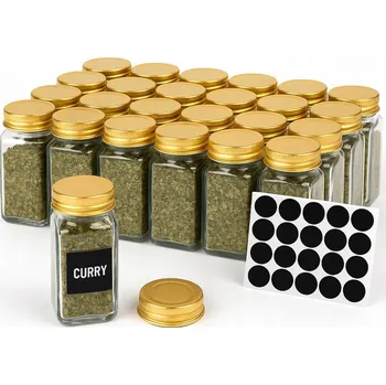 Sklenice Sada skleněných sklenic na koření 24ks ORGANIZER sklenice sklenice