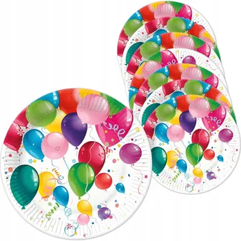 Party nádobí Talířky Papírové talíře BALÓNKY 8 ks POL-MAK