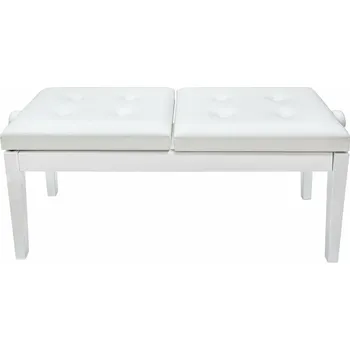 Klavírní stolička a lavice Grand HY-PJ022 Dvojitá klavírní stolička White Matt (Jako nové)