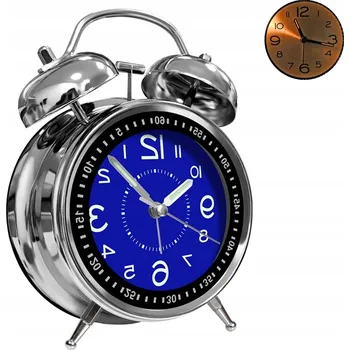 Budík RETRO BUDÍK TICHÝ NETIKAJÍCÍ PODSVÍCENÍ ZVONKY 4-palcový