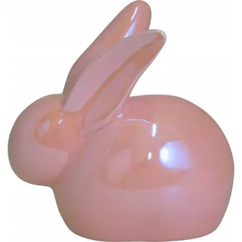 Obraz Keramický zajíček růžový velký 16x10x15 cm - Jemná dekorace