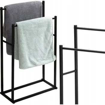 Držák na ručník Držák na ručníky LoftInspired černý nerezová ocel 2 ramena