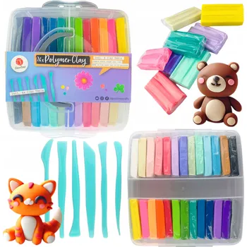 Modelovací hmota Polymerová modelovací hmota, termotvrditelná, 26 barev, 20 g + 6 špachtlí V POUZDRU