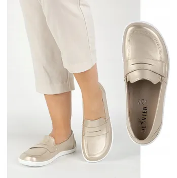 Dámské mokasíny BAREFOOT Elegantní dámské minimalistické mokasíny 1280 zlaté 41