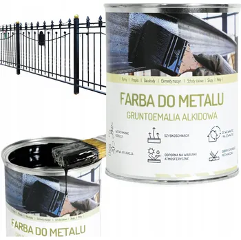 barva na kov Základní Nátěr alkydová barva na kov 0,8 l, černá, rychleschnoucí, antikorozní