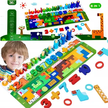 Dřevěná hračka TRÉNINK MOZKU DŘEVĚNÁ SKLÁDAČKA TŘÍDIČ PUZZLE VZDĚLÁVACÍ HRA MONTESSORI