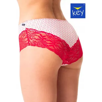 Dámské spodní prádlo Key Dámské bavlněné kalhotky Brazilské Kalhotky Kalhotky s krajkou LPB 985 L 2 ks