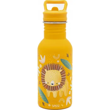 Láhev na vodu SASSI Lion s brčkem do školy pro děti 500ml