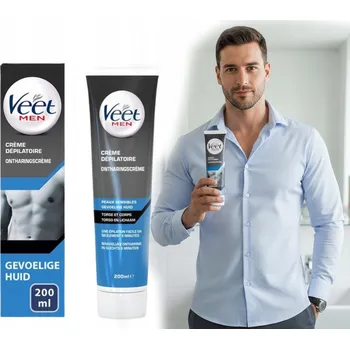 Přípravek na depilaci a epilaci DEPILAČNÍ KRÉM pro citlivou pokožku VEET MEN TOTAL PRO 200 ml