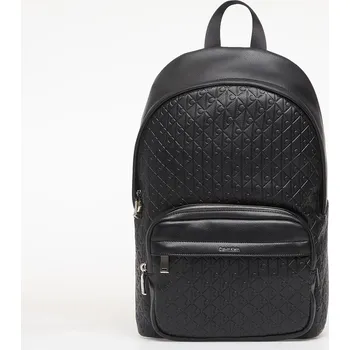 Městský batoh Batoh Calvin Klein Emblem Aop Emboss Round Backpack Black Universal