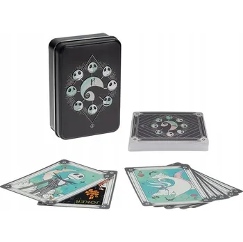 Desková hra HRACÍ KARTY MĚSTEČKO HALLOWEEN V OZDOBNÉ PLECHOVCE