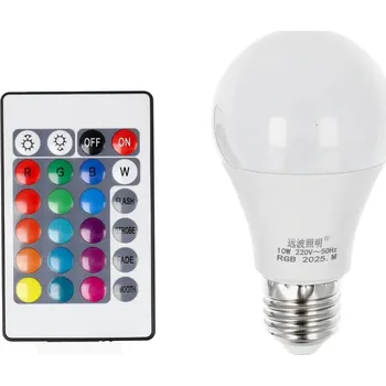 Žárovka LED žárovka 10W A60 E27 RGB + Dálkový Ovladač