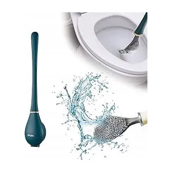 WC štětka Silikonový WC kartáč s nádobkou Zeleň