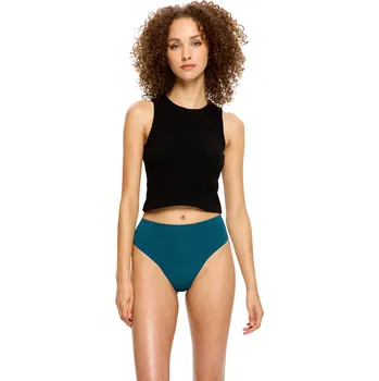 Menstruační kalhotky Menstruační kalhotky Modibodi Seamfree Hi Waist Cheeky Moderate Teale Blue (MKMSHWMTB) S