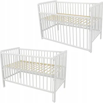 Dětská postýlka Dřevěná postýlka Senmalucha Marcin 60 x 120 cm bílá