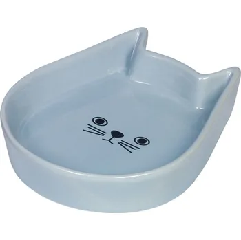 miska pro kočku Nobby Kitty Face keramická miska pro kočku modrá 13x16x3cm