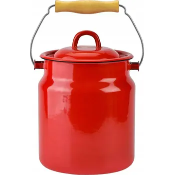 Dóza na potraviny IGMAR SMALTOVANÁ konvička/nádoba na mléko 3 l s víkem červená
