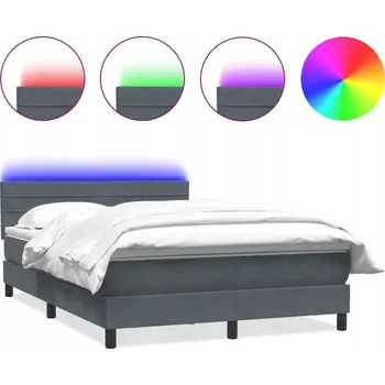 Postel Kontinentální postel s čelem, tmavě šedá, 223 x 144 x 78/88 cm