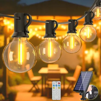 Venkovní osvětlení ZAHRADNÍ GIRLANDA SVĚTELNÁ DEKORACE 10M ŽÁROVKY 12 LED VENKOVNÍ SVĚTÝLKA