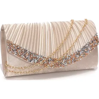 Kabelka B-TOP Slavnostní meruňková kabelka se třpytivým lemem přes rameno