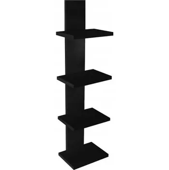 police ZÁVĚSNÁ POLICE NA ZEĎ ČERNÁ MDF 20x16x76 CM