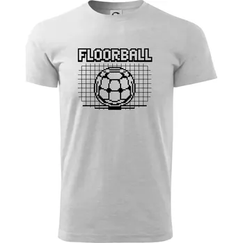 Pánské tričko Floorball - 90s hra design - Triko extra velké (5-8XL) - 7XL ( Světlešedý Melír )