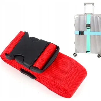 Popruh na zavazadla, jistící kufr, stahovací 5x200cm červený